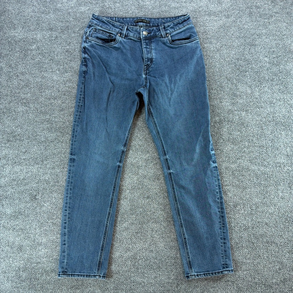 Prana Womens Straight Leg Jeans Blue Stretch Size 6‎ 28" Organic Cotton Casual